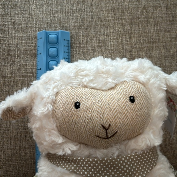 Pier 1 Imports Juniper Sheep 20" Plush Stuffed Toy Beige Green Flowers Lamb - Picture 3 of 4